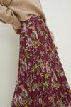 Oasis Berry Floral Printed Pleated Midi Skirt thumbnail 2