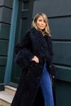 Oasis Rachel Stevens Real Suede Mongolian Fur Wrap Coat thumbnail 1