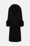 Oasis Rachel Stevens Real Suede Mongolian Fur Wrap Coat thumbnail 5