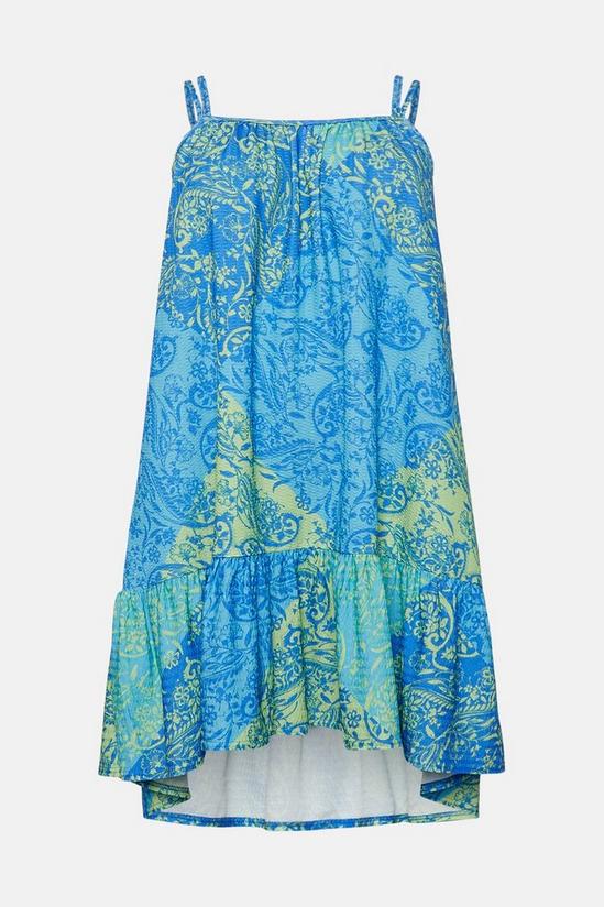 Oasis Curve Textured Scarf Print Tie Back Mini Dress 4