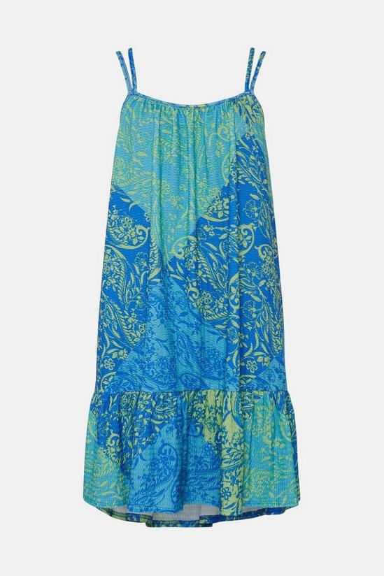 Oasis Textured Scarf Print Tie Back Mini Dress 4
