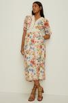 Oasis Petite Floral Dobby Lace V Neck Midi Dress thumbnail 1