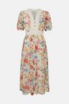 Oasis Floral Dobby Chiffon Lace V Neck Midi Dress thumbnail 4