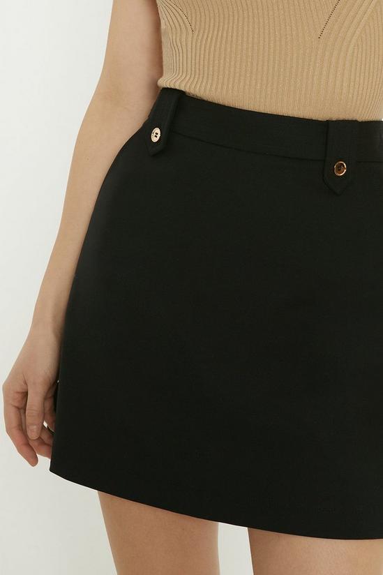 Oasis Cotton Sateen Tab Detail Mini Skirt 2