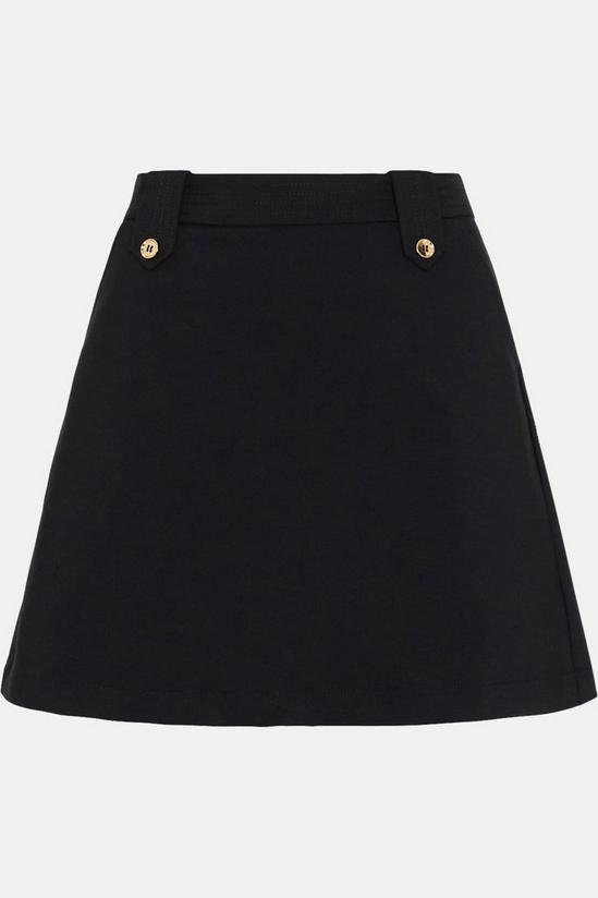 Oasis Cotton Sateen Tab Detail Mini Skirt 4