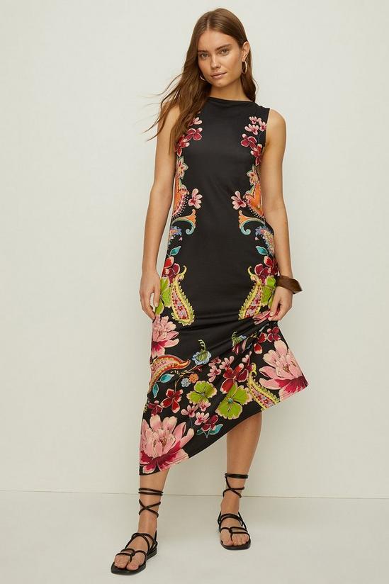 Oasis Floral Placement Printed Trapeze Midaxi Dress 1