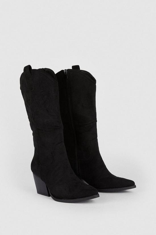 Oasis Faux Suede Western Knee High Boot 3