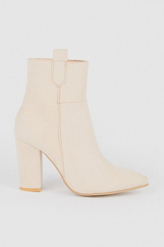 Oasis Faux Suede Pointed Block Ankle Boot 2