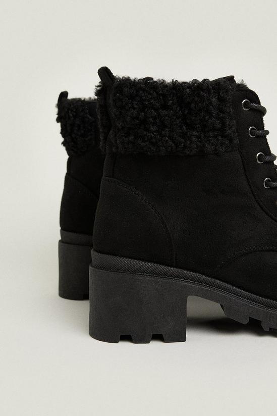 Oasis Borg Trim Lace Up Ankle Boot 3