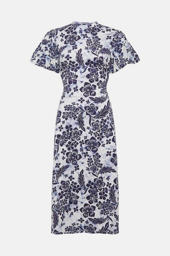 Oasis Floral Woven Mix Cut Out Midi Dress 4