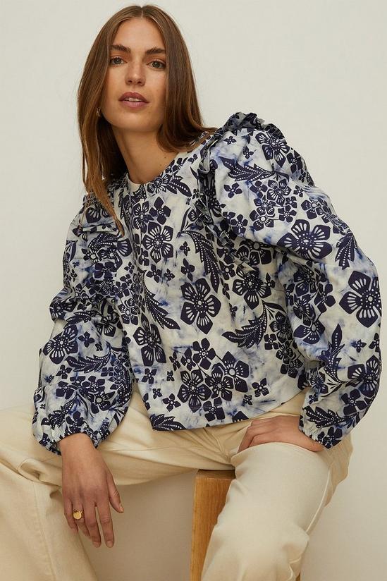 Oasis Floral Woven Mix Frill Detail Sweatshirt 1