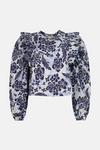 Oasis Floral Woven Mix Frill Detail Sweatshirt thumbnail 4