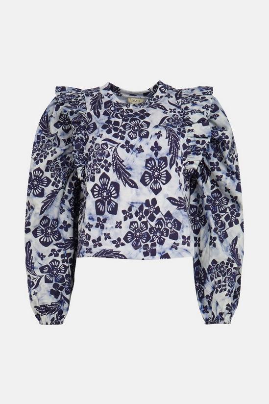 Oasis Floral Woven Mix Frill Detail Sweatshirt 4