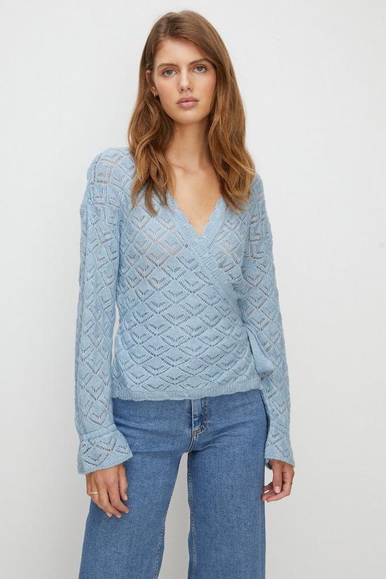 Oasis Pointelle Lofty Soft Touch Wrap Jumper 1