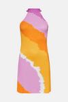 Oasis High Neck Tie Dye Stripe Mini Dress thumbnail 4