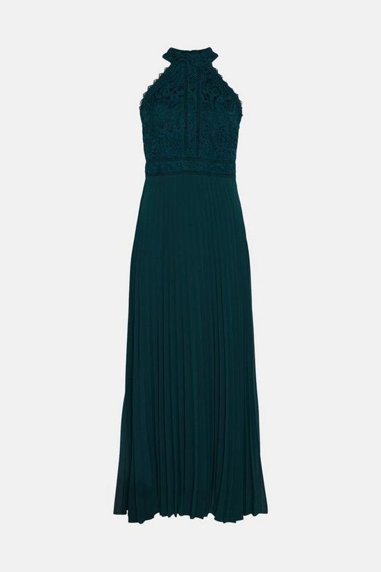 Oasis Premium Lace Pleated Halter Midi Dress 4