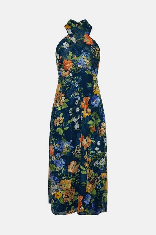 Oasis Floral Cross Neck Halter Midi Dress 4