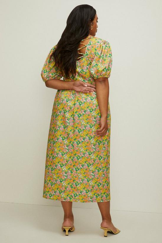 Oasis Plus Size Floral Textured Cross Back Midi 3