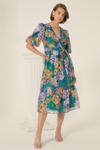 Oasis Bright Floral Organza Wrap Midi Dress thumbnail 2