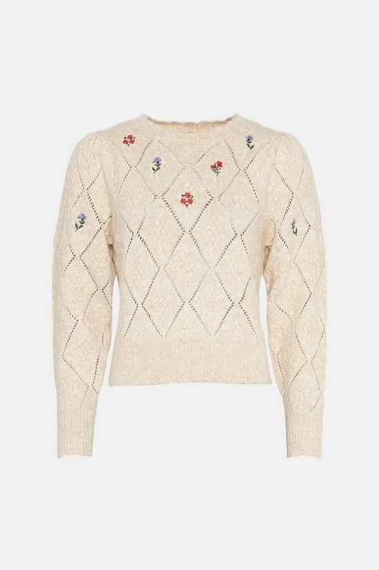 Oasis Embroidered Pointelle Detail Jumper 4