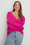 Oasis Plus Size Knitted V Neck Jumper thumbnail 1
