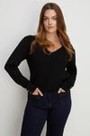 Oasis Plus Size Knitted V Neck Jumper thumbnail 2