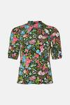 Oasis Slinky Jersey Floral Shirred Neck Top thumbnail 4