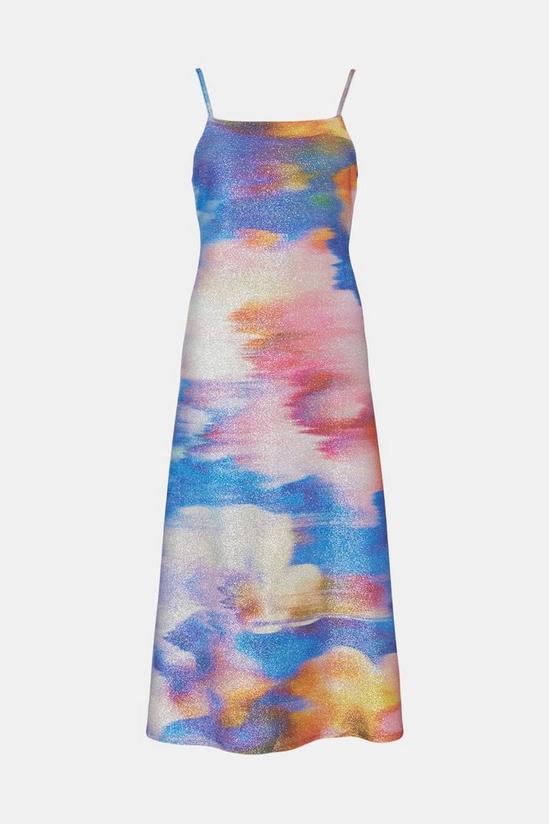 Oasis Abstract Shimmer Jersey Tie Back Cami Dress 4