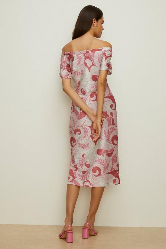 Oasis Paisley Shimmer Jersey Bardot Midi Dress 3
