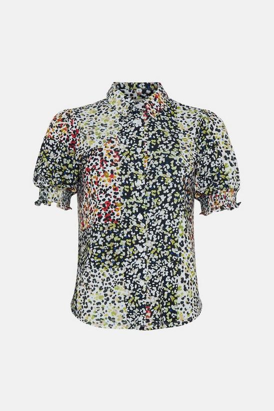Oasis Slinky Jersey Animal Shirred Cuff Shirt 4