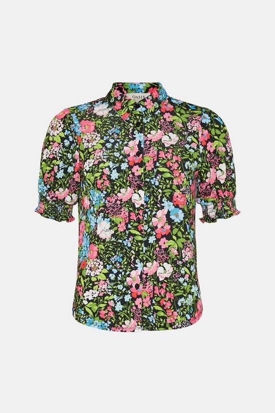 Oasis Slinky Jersey Floral Shirred Cuff Shirt 4