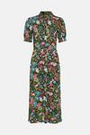 Oasis Slinky Jersey Floral Shirred Cuff Midi Dress thumbnail 4