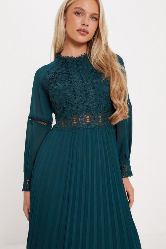 Oasis Premium Lace Pleated Midi Dress 2
