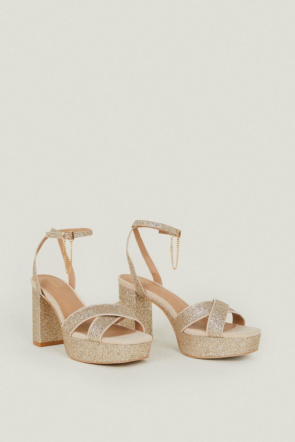 Oasis glitter block hot sale heel