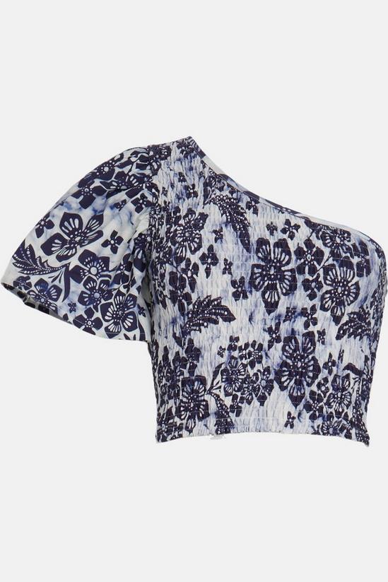 Oasis Petite Floral Woven Mix One Shoulder Top 4