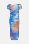 Oasis Abstract Shimmer Jersey Bardot Midi Dress thumbnail 4
