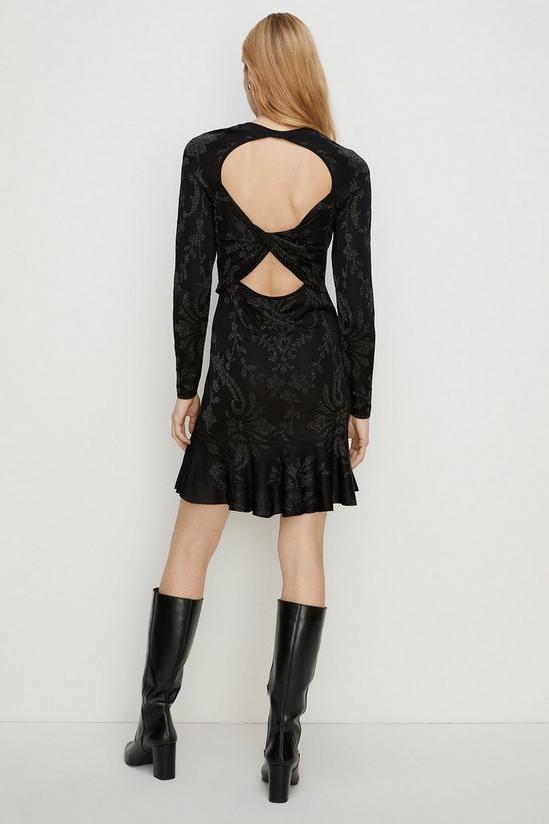 Oasis Glitter Jacquard Twist Back Knit Mini Dress 3