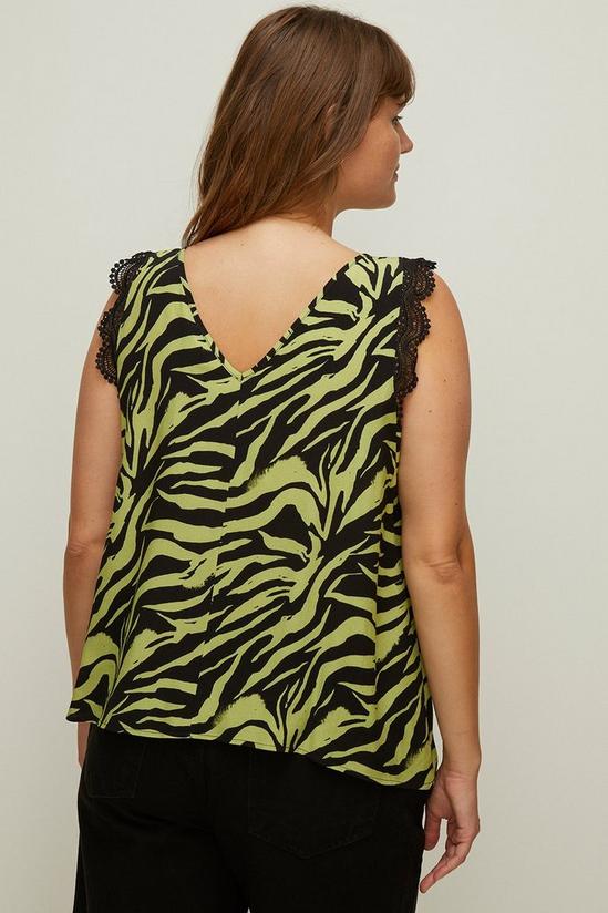 Oasis Plus Size Lace Trim Zebra Print Vest 3