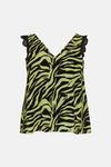 Oasis Plus Size Lace Trim Zebra Print Vest thumbnail 4