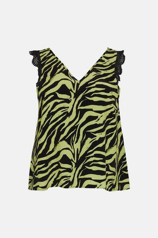 Oasis Plus Size Lace Trim Zebra Print Vest 4