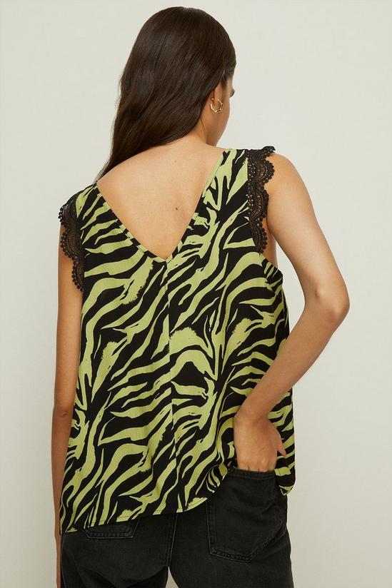 Oasis Lace Trim Zebra Printed Vest 3