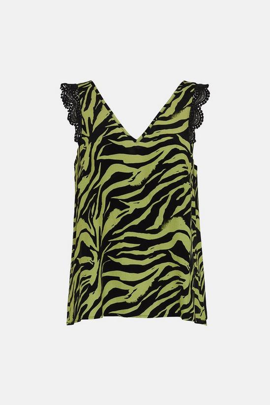 Oasis Lace Trim Zebra Printed Vest 4