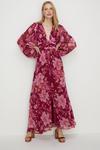 Oasis Lyanna Floral Chiffon Button Maxi Dress thumbnail 1