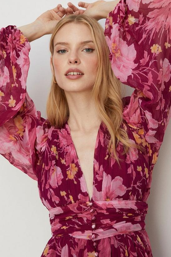 Oasis Lyanna Floral Chiffon Button Maxi Dress 2