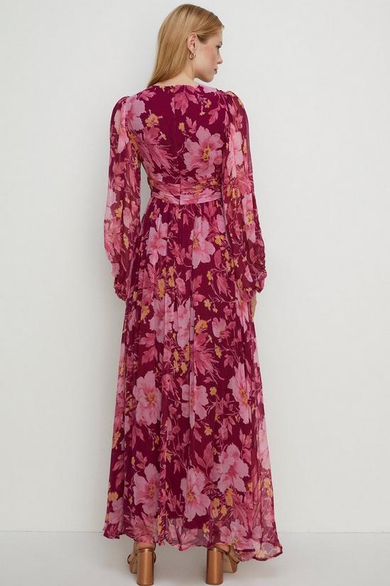 Oasis Lyanna Floral Chiffon Button Maxi Dress 3