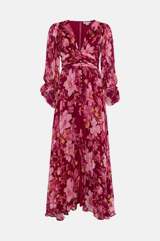 Oasis Lyanna Floral Chiffon Button Maxi Dress 4
