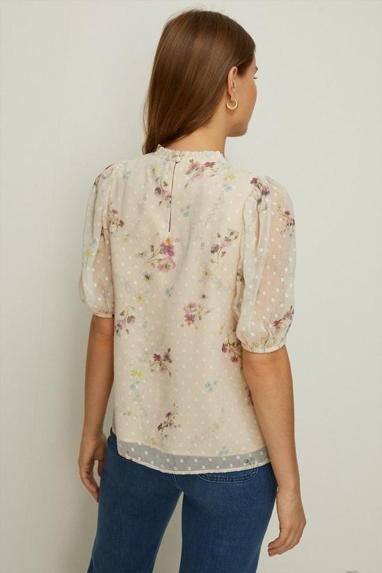 Oasis Lace Trim Dobby Chiffon Ditsy Floral Blouse 3