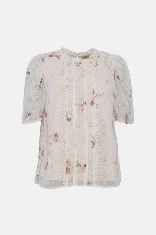 Oasis Lace Trim Dobby Chiffon Ditsy Floral Blouse 4