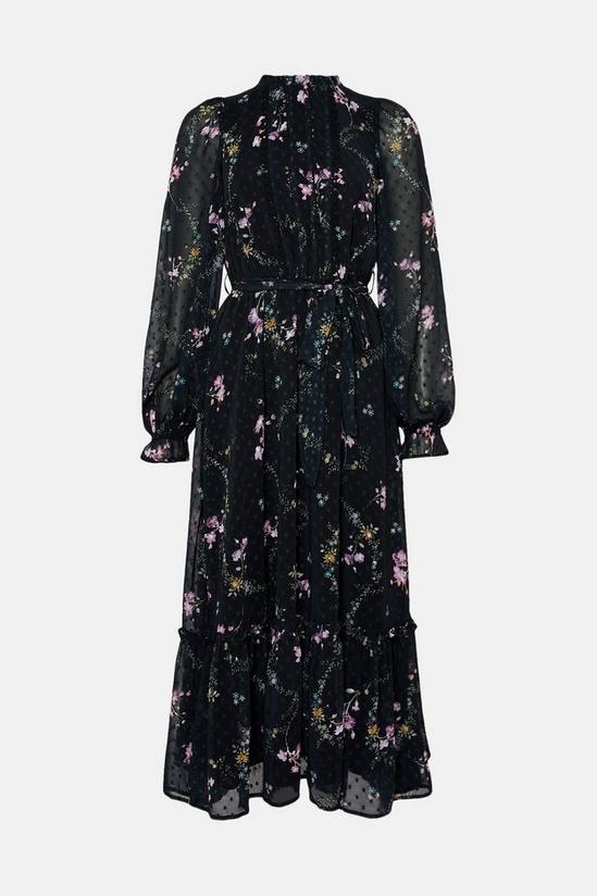 Oasis Lace Trim Floral Dobby Chiffon Dress 4