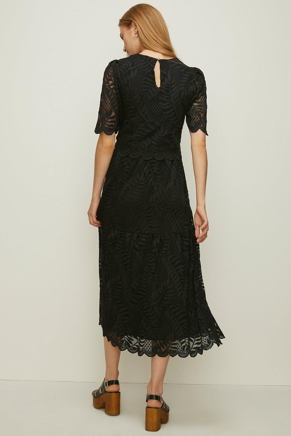 Oasis black prairie lace clearance dress